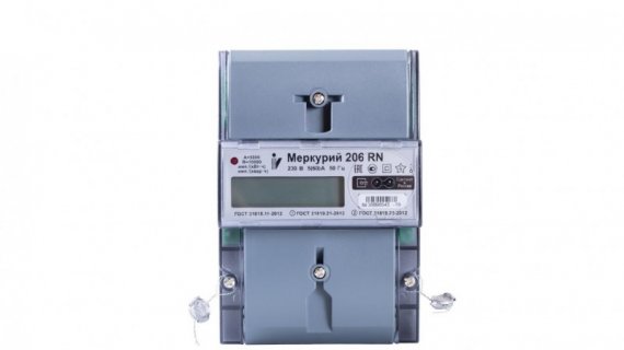 Фотография товара 'Меркурий Счетчик для многотарифного учета активной и реактивной электрической энергии и мощности, оптопорт, RS-485, реле 206 PRNO'